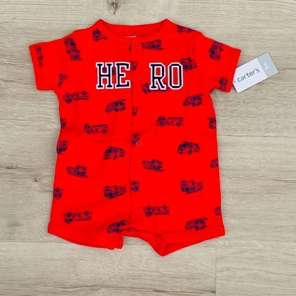 CARTER’s | Red | FIRE HERO Cotton Romper